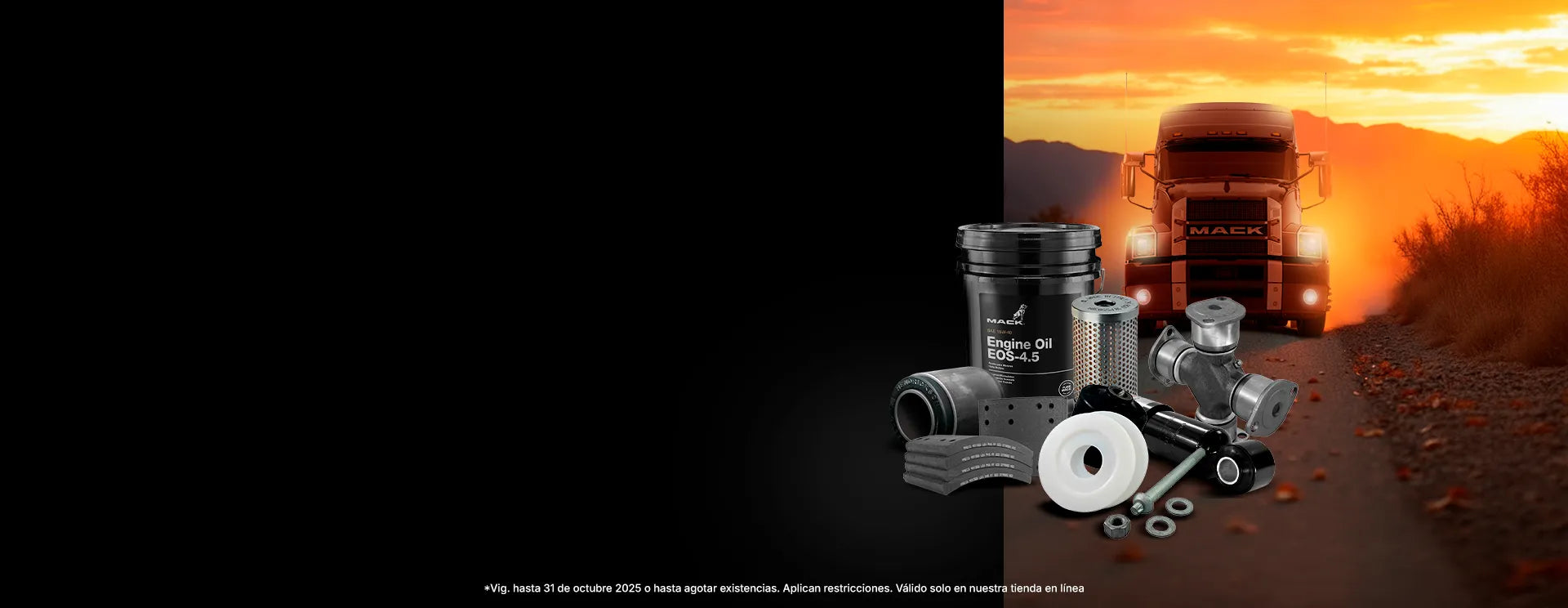 10% de descuento en todas las refacciones, partes y accesorios para camiones Mack.