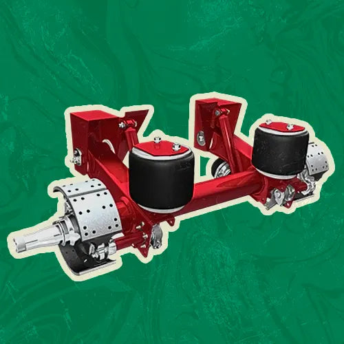 Conjunto de suspensión neumática para camión con bolsas de aire y tambores de freno