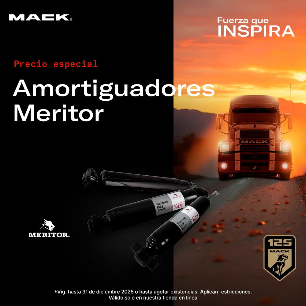 Precio especial en amortiguadores Meritor para camiones Mack.